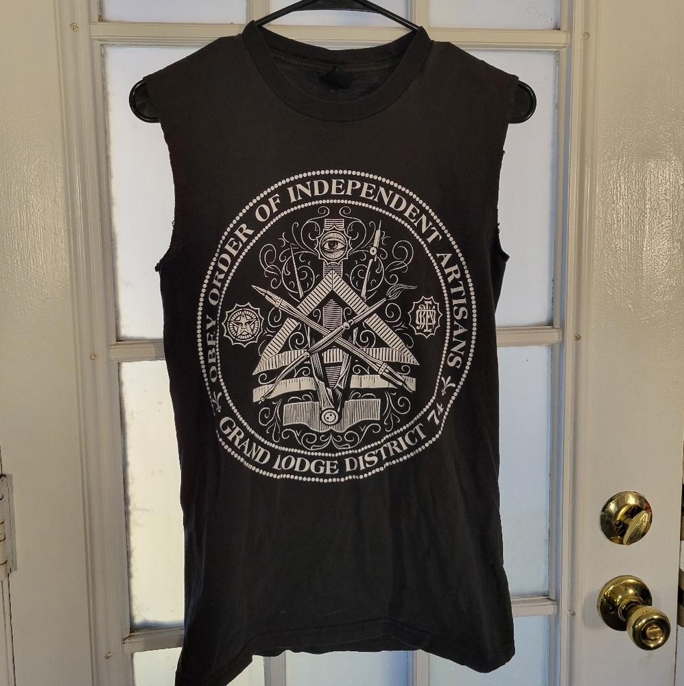 Obey Black Sleeveless Graphic Tee
